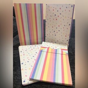 Confetti & Pastel Rainbow Striped Party Favor Bags